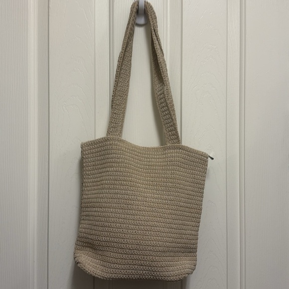 Beige Knit Tote Bag - Picture 3 of 6